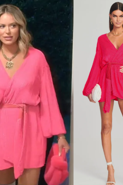 Real Housewives of Beverly Hills: Season 15 Episode 16 Amanda’s Pink Wrap Dress - Product Image