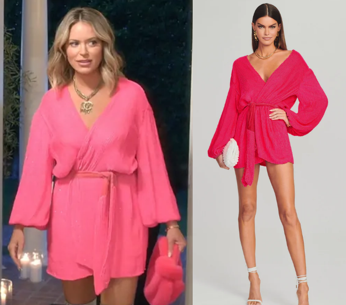 Real Housewives of Beverly Hills: Season 15 Episode 16 Amanda’s Pink Wrap Dress - Product Image