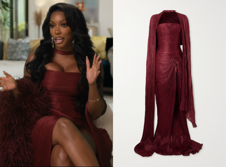 Real Housewives of Atlanta: Season 17 Confessional Porsha’s Silk-Satin Gown and Cape