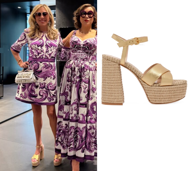 Real Housewives of Beverly Hills: Season 15 Episode 14 Sutton’s Gold Platform Sandals