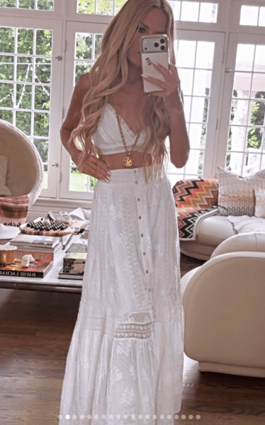 Rachel Zoe’s White Lace Buttoned Maxi Skirt - Product Image