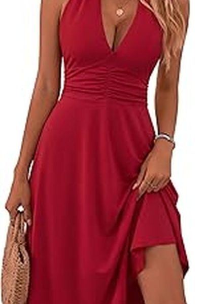 Kelsey Swanson’s Red Halter Dress