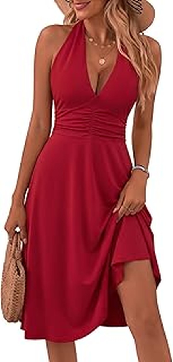 Kelsey Swanson’s Red Halter Dress