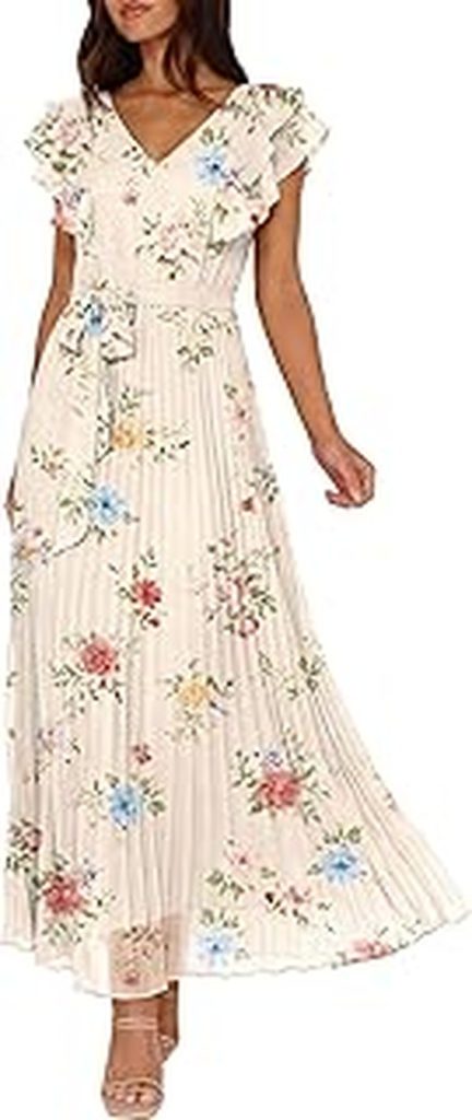 Kyle Richards’ Multicolored Pleated Maxi Dress in Italy