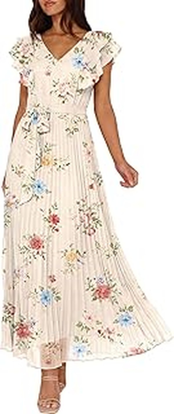 Kyle Richards’ Multicolored Pleated Maxi Dress in Italy