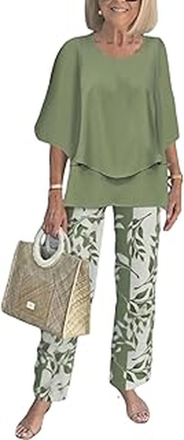 Kyle Richards’ Green Floral Pants and Yellow Top