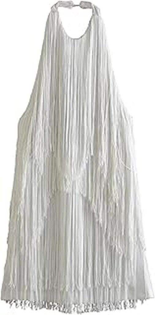 Rachel Zoe’s White Asymmetric Feather Dress