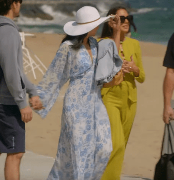 Ashley Iaconetti’s White and Blue Floral Dress - Product Image