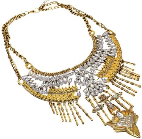 YAZILIND Exaggerated Chunky Rhinestone Clavicle Necklace