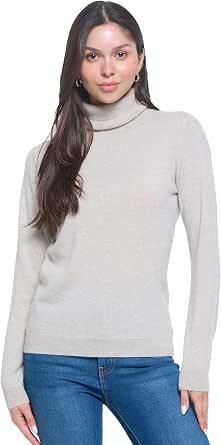 Mariyaab Women 100% Cashmere Long Sleeve Turtleneck Sweater