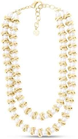 Martha Stewart Elegant Two Strand Gold and Pearl Necklace