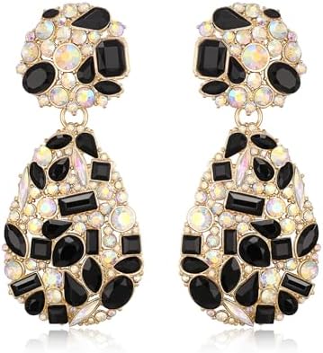 EVER FAITH Crystal Rhinestone Marquise Drop Earrings
