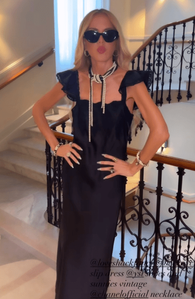 Rachel Zoe’s Black Lace Trim Slip Dress - Product Image