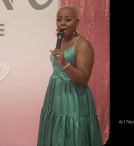 Pinky Cole’s Teal Bustier Midi Dress - Product Image